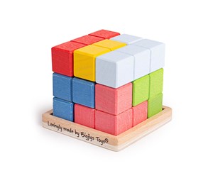 Babyleker - Bigjigs Wooden Lock-a-Cube Cube Puzzle - 33020