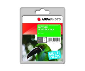 Printertilbehør blekk/toner - Agfa Photo - 4-pack - black yellow cyan magenta - compatible - ink cartridge (alternative for: Brother LC223VALPB) - Blekkpatron Blå - APB223SETD