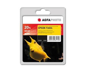 Printertilbehør blekk/toner - Agfa Photo - black - compatible - remanufactured - ink cartridge (alternative for: Epson 16XL Epson C13T16314010 Epson T1631) - Blekkpatron Svart - APET163BD