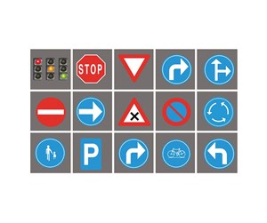 Barnerom - Achoka Traffic Signs Tiles Playmat 15 pcs. - 11399-E6