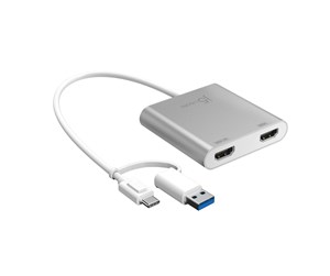 Skjermkabel - j5create USB-C to Dual HDMI - 20cm - JCA365-N