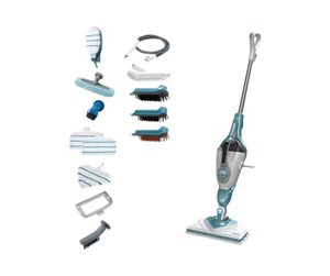 Damprenser - Black & Decker Damprenser BLACK+DECKER steam-mop BHSM1610DSM - steam cleaner - stick/handheld - white/aqua - BHSM1610DSM