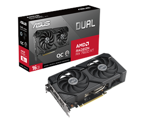 Grafikkort - ASUS Radeon RX 7600 XT DUAL OC - 16GB GDDR6 RAM - Grafikkort - 90YV0K21-M0NA00