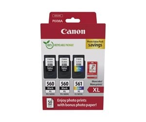 Papir, Fotopapir & Etiketter - Canon PG-560XLx2/CL-561XL / 3712C012 High Value Pack - 3712C012