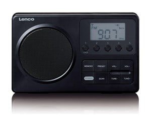 DAB, nettverks- og klokkeradio - Lenco MPR-035BK - Compact portable FM radio with LCD display - Black - FM - Mono - Svart - MPR-035BK