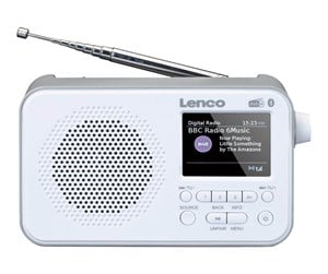 DAB, nettverks- og klokkeradio - Lenco PDR-036 - DAB/DAB+/FM - Hvit - PDR-036WH