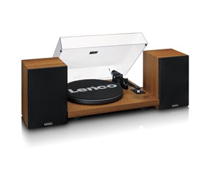 Platespiller - Lenco LS-480WD - Record player with built-in amplifier and Bluetooth® plus 2 external speakers - Wood - Platespiller - LS-480WD