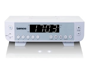 DAB, nettverks- og klokkeradio - Lenco KCR-11WH Portable radio with LED lighting and timer - FM - Stereo - Hvit - KCR-11WH