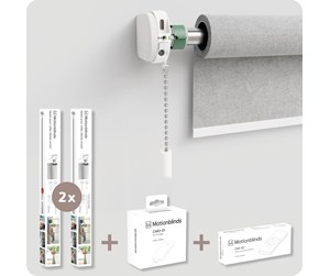 Smarthus - MotionBlinds Starterkit: Motionblinds Upgrade Kit for Roller Blinds 2-pack + bridge + remote - MB-B001