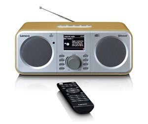 DAB, nettverks- og klokkeradio - Lenco DIR-141WD radio - Wood/Silver - DAB+/FM - Stereo - Sølv - DIR-141WD