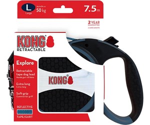 Hund - KONG Retractable leash Explore L 7.5M Tape Blue - 608.1210