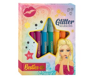 Hobbyartikler - Besties Glitter Felt Pens 8pcs. - 140026