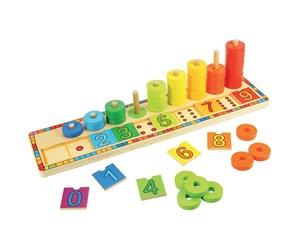 Babyleker - Bigjigs Wooden Learning Game Counting 55 pcs. - BJ531