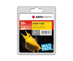 Printertilbehør blekk/toner - Agfa Photo - 4-pack - black yellow cyan magenta - compatible - remanufactured - ink cartridge (alternative for: Epson 16XL Epson C13T16364010 Epson T1636) - Blekkpatron Blå - APET163SETD