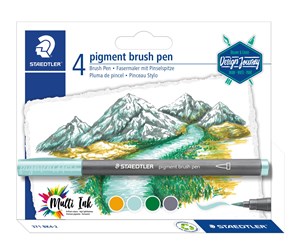 Skrive- & Tegneverktøy - Staedtler Brush Pens "Lake Colours" 4 pcs - 371 BK4-2