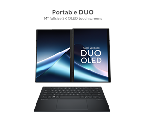 Bærbar PC - ASUS Zenbook DUO OLED (2024) - 14" Touchscreen | Core Ultra 7 | 32GB | 1TB - UX8406MA-PURE19