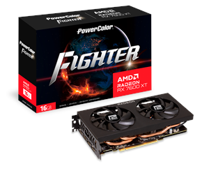 Grafikkort - PowerColor Radeon RX 7600 XT Fighter - 16GB GDDR6 RAM - Grafikkort - RX7600XT 16G-F