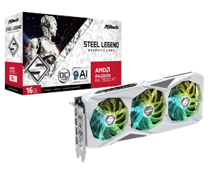 Grafikkort - ASRock Radeon RX 7600 XT Steel Legend - 16GB GDDR6 RAM - Grafikkort - 90-GA4ZZZ-00UANF