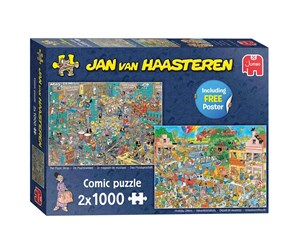 Puslespill - Jumbo Puzzle Jan van Haasteren - The Music Shop & Holiday Knives (2X1000 pcs) - JUM0049