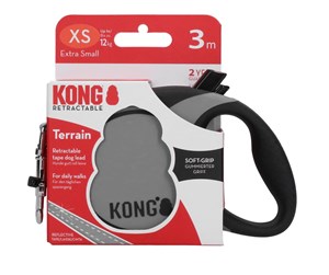 Hund - KONG Retractable Leash Terrain Grey XS (3m/12kg) - KONGTRNXSGY