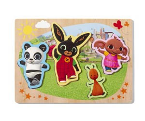 Puslespill - Bambolino Toys Bing Wooden Shape Puzzle 5pcs. Tre - 19098