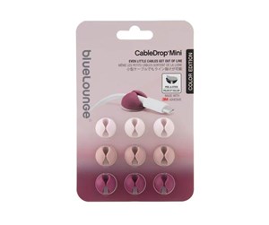 Kabelordner/Kabelstrømpe - Bluelounge Design CableDrop mini - Pink - 9-pack - BLUCDM-OMBLUSH