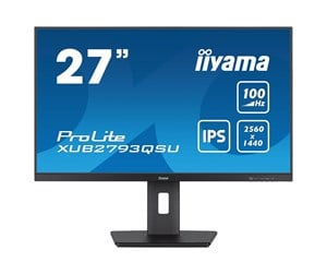 Skjerm - 27" iiyama ProLite XUB2793QSU-B6 - 2560x1440 - 100Hz - IPS - USB HUB - XUB2793QSU-B6