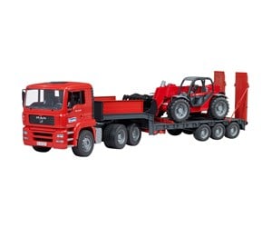 Leketøysbil - Bruder MAN TGA Low loader truck with Manitou Telescopic - BR2774