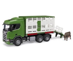 Leketøysbil - Bruder Scania Super 560R Cattle transportation truck w 1 - 03548