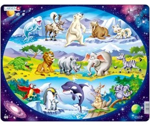 Puslespill - Larsen Puzzles Animals of the world (15 pcs) - LA-NM6