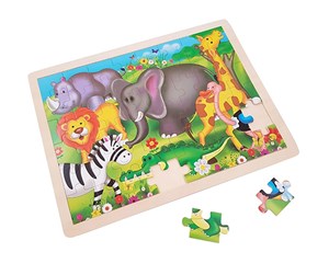 Puslespill - Playwood Wooden Jigsaw Puzzle Wild Animals Tre - RS204A