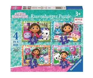 Puslespill - Ravensburger Gabby's Dollhouse Jigsaw Puzzle 4in1 Gulv - 31436