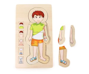 Puslespill - Small Foot - Wooden Body Puzzle Boy 29st. Tre - 5842