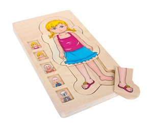 Puslespill - Small Foot - Wooden Body Puzzle Girl 29st. Tre - 5814