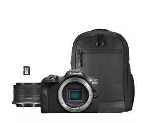 Kamera - Canon EOS R100 + RF-S 18-45mm IS STM Travel Kit (Shoulder Bag + 64GB SD Card) - 6052C072