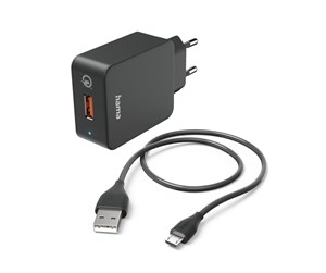 Mobil - Adaptere og ladere - Hama Charger Micro-USB 220V Black 1.5m - 00201621