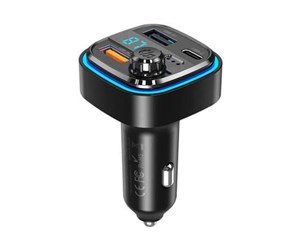 Mobil - Adaptere og ladere - XO Car charger / FM transmitter  BCC08 USB x2 USB-C MP3 Bluetooth 5.0 (black) - BCC08