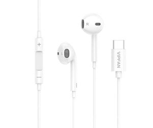 Hodetelefoner - Vipfan Wired in-ear headphones  M14 USB-C 1.1m (white) - M14