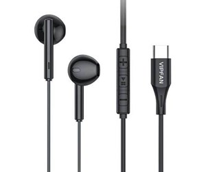 Hodetelefoner - Vipfan Wired in-ear headphones  M18 USB-C (black) - M18