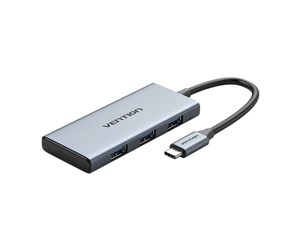 USB-hub - Vention TOOHB USB-C to HDMI 3x USB 3.0 SD TF hub 0.15m (Gray) USB-hub - USB 3.0 - 3 porter - Grå - TOOHB