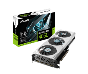 Grafikkort - GIGABYTE GeForce RTX 4060 EAGLE OC ICE - 8GB GDDR6 RAM - Grafikkort - GV-N4060EAGLEOC ICE-8GD