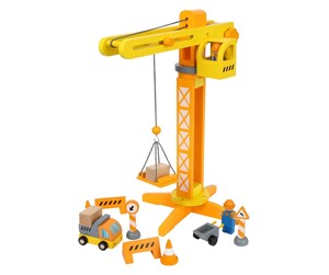 Treleker - Small Foot - Wooden Crane Construction Site with Accessories 14dlg. - 12007