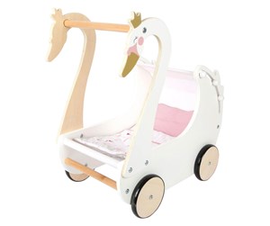 Dukker, Bamser & Utstyr - Small Foot - Wooden Doll Pram Swan - 12283