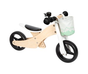 Utendørsleker - Small Foot - Wooden Training Tricycle/Balance Bike 2in1 Sage Green - 12414