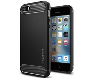 Mobil - Deksel og etui - Spigen Rugged Armor - black - iPhone SE 2016/5s/5 - 041CS20167