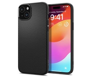 Mobil - Deksel og etui - Spigen Liquid Air - matte black - iPhone 15 Plus - ACS06650