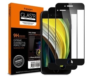 Mobil - Beskyttelsesglass - Spigen Glass FC 2 Pack - black - iPhone SE (2022/2020)/8/7 - AGL01315