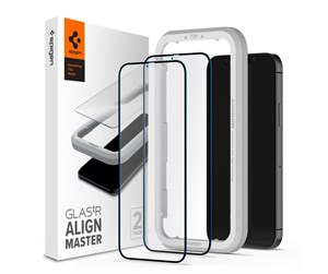 Mobil - Beskyttelsesglass - Spigen Glas tR ALM FC Black - 2 Pack - iPhone 12 mini - AGL01812