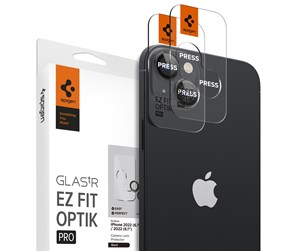 Mobil - Andre tilbehør - Spigen Glass EZ Fit Optik Pro 2 Pack - black - iPhone 15/15 Plus/14/14 Plus - AGL05213