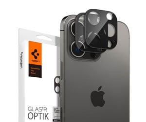 Mobil - Andre tilbehør - Spigen Glass tR Optik 2 Pack - Black - iPhone 16/15/14 Pro / 16/15/14 Pro Max - AGL05273